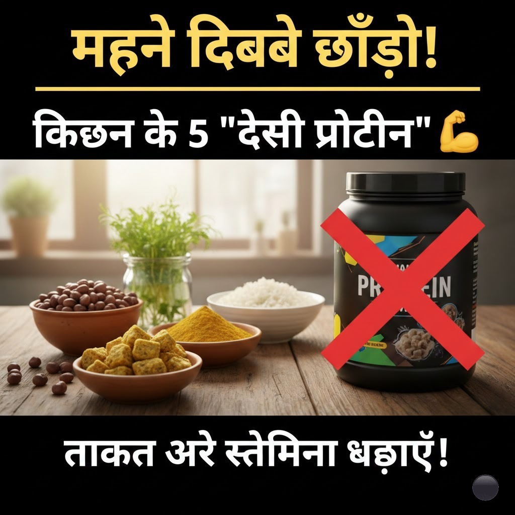 Desi protein foods like kala chana, sattu, and soya chunks for muscle building.